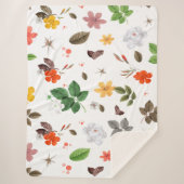 Gele bloemen en witte rozen 7 sherpa deken (Voorkant)