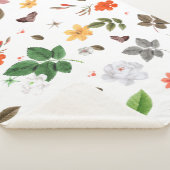 Gele bloemen en witte rozen 7 sherpa deken (3/4)