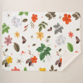 Gele bloemen en witte rozen 7 sherpa deken (Voorkant (horizontaal))