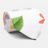 Gele bloemen en witte rozen 7 stropdas (Opgerold)