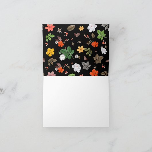 Gele bloemen en witte rozen 8 bedankkaart (Binnen)