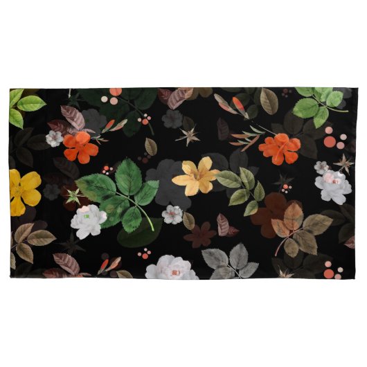 Gele bloemen en witte rozen 8 kussensloop (Voorkant)