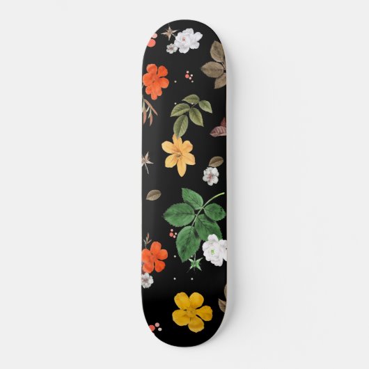 Gele bloemen en witte rozen 8 persoonlijk skateboard (Voorkant)