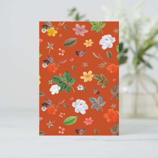 Gele bloemen en witte rozen 9 bedankkaart (Staand voorkant)