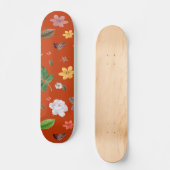 Gele bloemen en witte rozen 9 persoonlijk skateboard (Voorkant)
