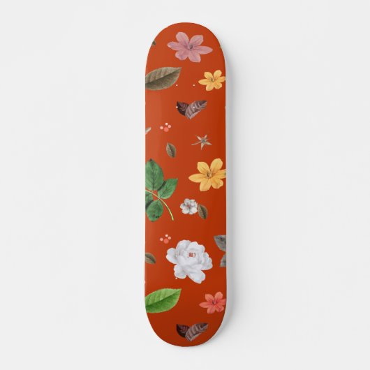 Gele bloemen en witte rozen 9 persoonlijk skateboard (Voorkant)