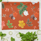 Gele bloemen en witte rozen 9 theedoek (Gevouwen)