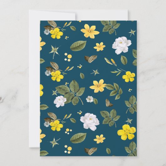 Gele Bloemen en Witte Rozen Bedankkaart (Voorkant)