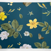 Gele bloemen en witte rozen drieluik wenskaart (Binnenkant midden)