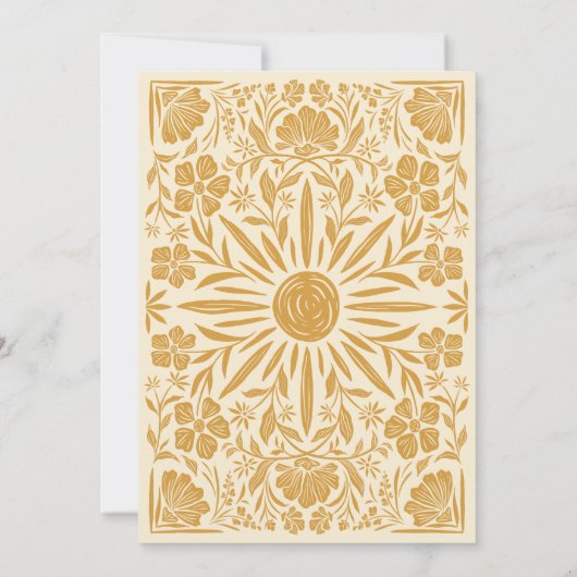Gele Bloemen En Zonneschijn Huwelijksuitnodiging Kaart (Achterkant)