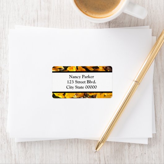 Gele Bloemen Etiket (Insitu)