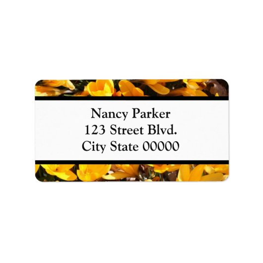 Gele Bloemen Etiket (Voorkant)