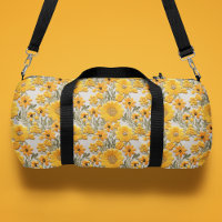 Gele bloemen Faux geborduurd bloemenpatroon