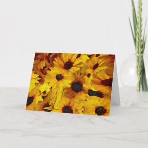 Gele Bloemen Feestdagen Kaart