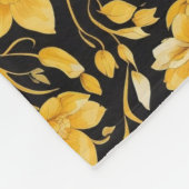 Gele bloemen fleece deken (Hoek)