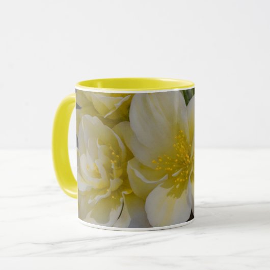 Gele bloemen Floral Art Mok Cup (Voorkant links)