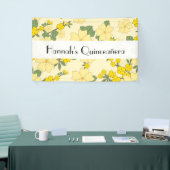 Gele bloemen, Floral Pattern, Quinceanera Spandoek (Beurs)