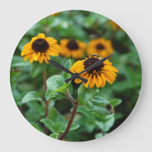 Gele Bloemen Foto Ronde (Grote) Wandklok