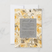 Gele Bloemen Foto Sympathie Begrafenis Bedankkaart (Voorkant)