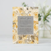 Gele Bloemen Foto Sympathie Begrafenis Bedankkaart (Staand voorkant)