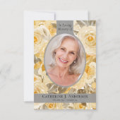 Gele Bloemen Foto Sympathie Begrafenis Bedankkaart (Achterkant)