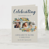 Gele Bloemen Fotocollage Begrafenis Programma (Voorkant)