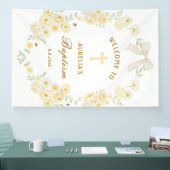 Gele Bloemen Frame Boog Doop Welkom Spandoek (Beurs)