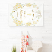 Gele Bloemen Frame Boog Doop Welkom Spandoek (Insitu)
