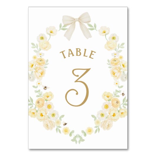Gele Bloemen Frame Boog Kaart (Voorkant)