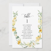 Gele Bloemen, Gastennamen Zitplattegrond Kaarten (Voorkant)