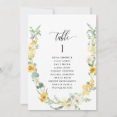 Gele Bloemen, Gastennamen Zitplattegrond Kaarten (Achterkant)