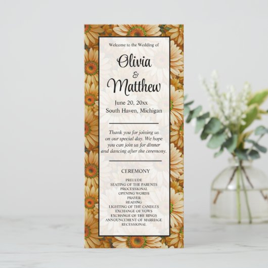 Gele bloemen geel zonnebloem gele madeliefjes (Staand voorkant)