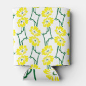 Gele bloemen: geïllustreerd naadloos patroon blikjeskoeler (Achterkant)