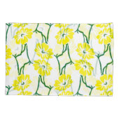 Gele bloemen: geïllustreerd naadloos patroon kussensloop (Achterkant)
