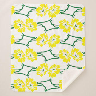 Gele bloemen: geïllustreerd naadloos patroon sherpa deken