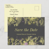 Gele bloemen, geverfd aankondigingskaart (Voorkant / Achterkant)