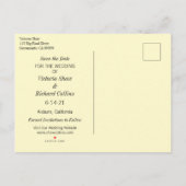 Gele bloemen, geverfd aankondigingskaart (Achterkant)