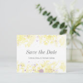 Gele bloemen, geverfd aankondigingskaart (Staand voorkant)