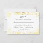 Gele bloemen, geverfd RSVP kaartje (Voorkant)