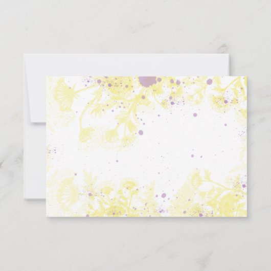 Gele bloemen, geverfd RSVP kaartje (Achterkant)