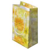 Gele bloemen Gift Bag Klein Cadeauzakje (Voorkant Gekanteld)