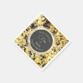 Gele Bloemen Glitterij Gepersonaliseerd Afstuderen Servet (Hoek)