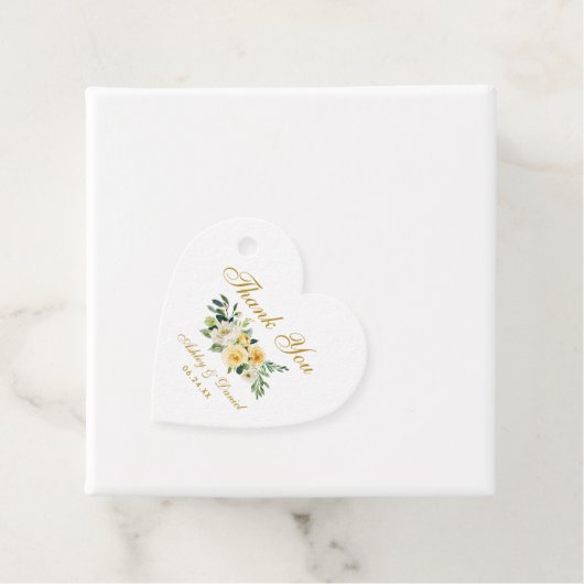 Gele Bloemen Gouden Bruiloft Hartelijk dank Bedankjes Labels (In situ)