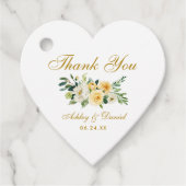 Gele Bloemen Gouden Bruiloft Hartelijk dank Bedankjes Labels (Voorkant)