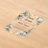 Gele bloemen gouden lint Vrijgezellenfeest Acryl Uitnodigingen (Laagn)