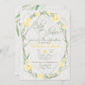 Gele bloemen Greenery Terrarium Baby shower Kaart (Voorkant / Achterkant)