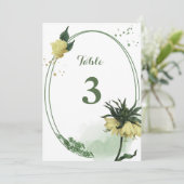 gele bloemen groen geometrisch tafelnummer (Staand voorkant)
