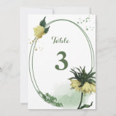 gele bloemen groen geometrisch tafelnummer (Achterkant)