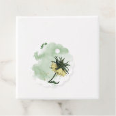 gele bloemen groen gunst tag bedankjes labels (In situ)