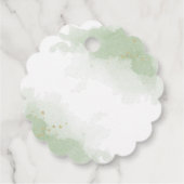 gele bloemen groen gunst tag bedankjes labels (Achterkant)